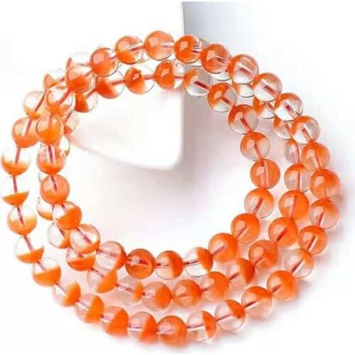 Genuine Natural Red Rabbit Rutilated Quartz Crystal Round Beads Bracelets For Women Female 7mm