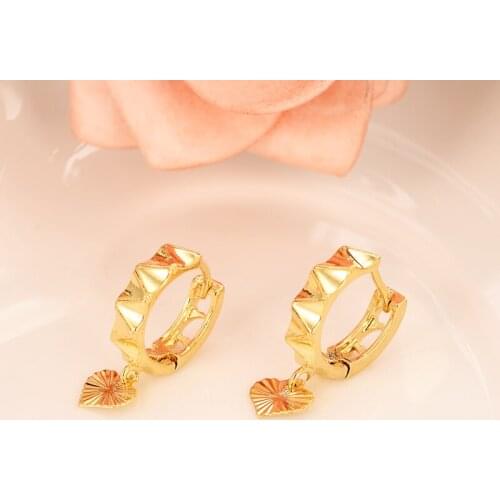 Bangrui Heart Earring For Girls/Ladies Birthday Gift Trendy Gold Color Engagement /Wedding Bands Promise Earring