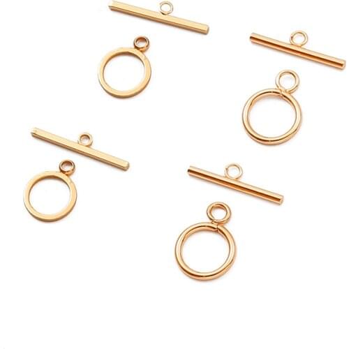1Set 18K Gold Plated Copper OT Toggle Clasps Hooks Bracelet Necklace Connectors For DIY Jewelry Finding Making Accessories