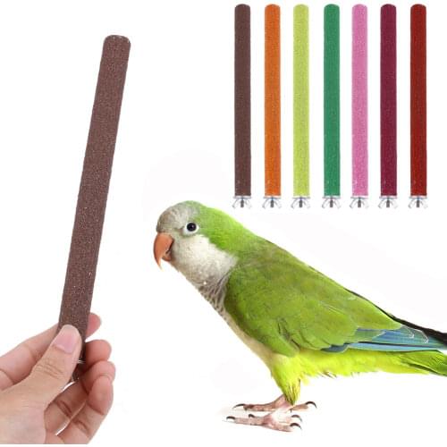 1 Pcs Parrot Toys Cage Bird Perch Parrot Stand Platform Chew Toy Paw Grinding Clean Bird Toys for Bites Parakeet Random Color