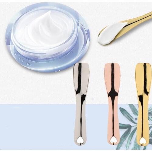 1PC Metal Zinc Mini Cosmetic Spatula Curved Scoop Gold Silver Makeup Mask Cream Spoon Eye Cream Stick Face Body Makeup Tools New