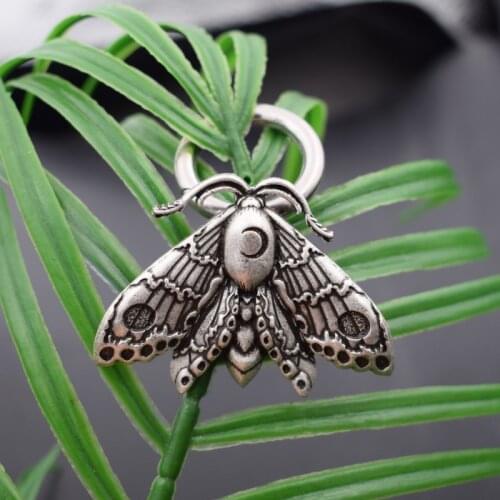 12pcs Dead Head Skull Wicca Moon Moth Butterfly Keychain Dainty Insect Jewelry