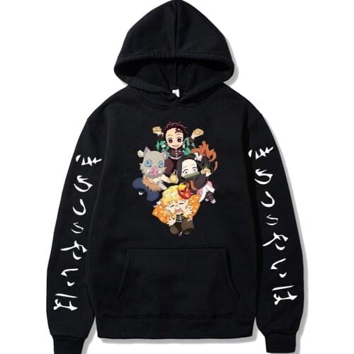2021 Anime Demon Slayer Hoodies Anime Streetwear Autumn Winter Coat Fashion Harajuku Hoodie Sweatshirt Unisex Hoodie Men