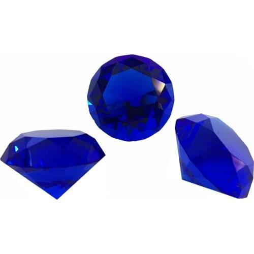 30mm-150mm Dark Blue Crystal Glass Diamond FengShui Ornaments Home Decorative Ball For Wedding Miniatures Accessories Gifts