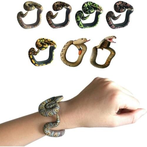 J60B Snake Bracelet Simulation Animal Model Multi Styles Realistic Snake Shaped Bracelet Look Real for Adults Children Teens