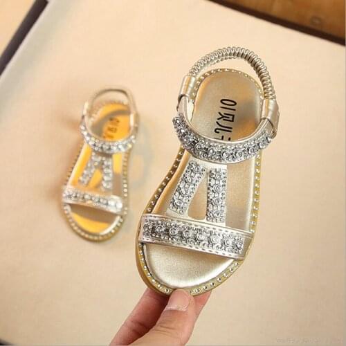 New Kids Sandals Girls Shoes 2021 Summer Soft Fashion Princess Girls Sandals Children Diamond Sandals For Girls