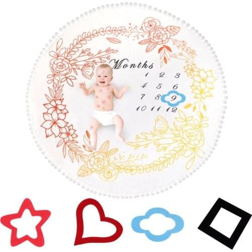 Monthly Milestone Baby Blankets Swaddle Wrap Soft Flannel Blanket Newborn Bathing Towels Photography Props Wholesale