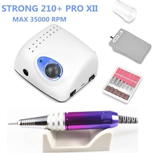 Strong 210 PRO XII Nail Drill 65W 35000 Machine Cutters Manicure Electric Nail Drill Milling Manicure Machine Polish Nail File