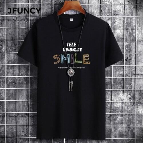 JFUNCY 2021 Summer Cotton Anime Man T-shirts Harajuku Alternative Gothic Streetwear Clothes Punk T-Shirt Men Oversized Top