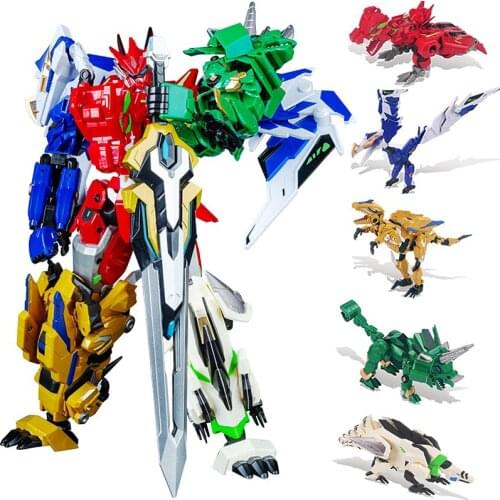 New Transformation Toys Boy Anime Action Figure Plastic ABS Robot Dinosaur Model Assembling Deformation Toy Kids Gift CT0068