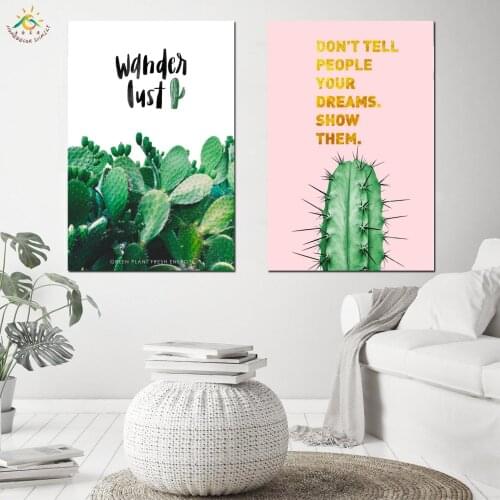 Cactus Green Plants Leaf Nordic Canvas Scroll Painting Nordic Posters Prints Art Framed Poster Wall Pictures for Living Room