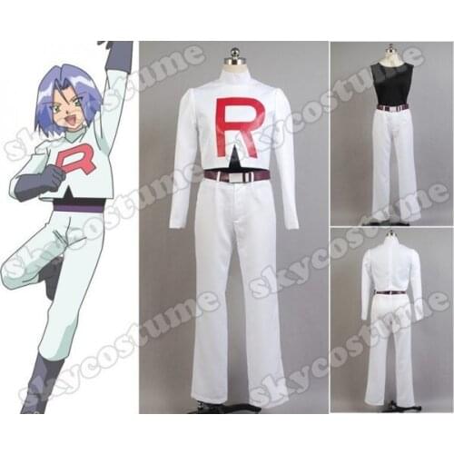 Pocket Monsters Cosplay James Halloween Adult Suit Costume A006