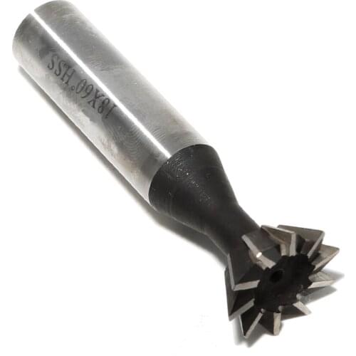 1PC HSS 18x60degree Straight Shank Dovetail Cutter End Mill 10 Flutes Milling Cutter