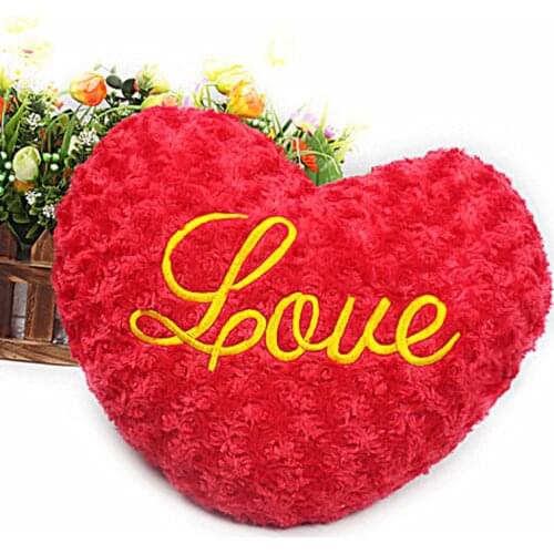 Red Heart Shape Throw Pillow Sofa Car Seat Cushion Soft Stuffed Plush Doll Toy Cushion Home Decor Cushions Wedding Lovers Gift