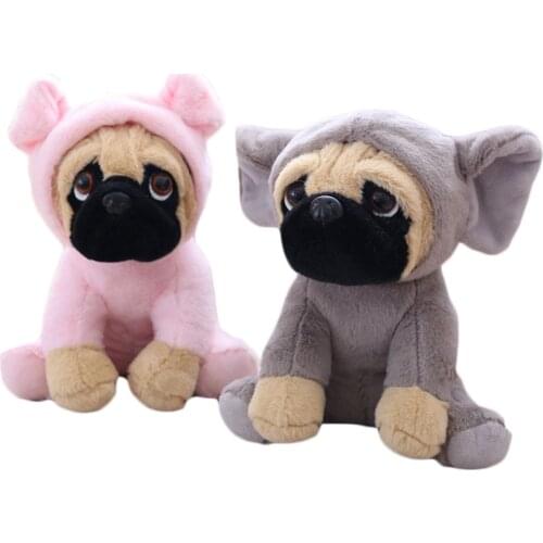 20cm Cute Pug Dog Plush Doll Toy Dogs Cosplay Dinosaur Rabbit Elephant Plush Doll Child Birthday Gift