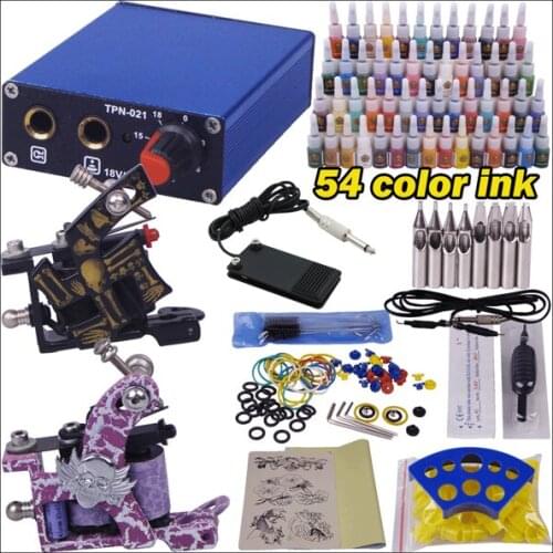 Machine tattoo 2 guns piercing tool kit lip permanent makeup tattoo beginner kit