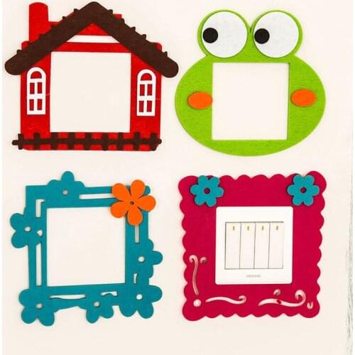 1pcs Animal Dog Cat Bear Cover Cartoon Room Decor 3D Wall Silicone On-off Switch Luminous Light Switch Outlet Wall Sticker Felt