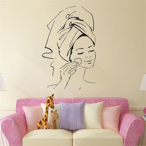 Wall Decals Spa Salon Art SPA Facials Vinyl Wall Decoration Pattern Beauty Salon Wall Sticker Home Decor Bedroom Removable WL297