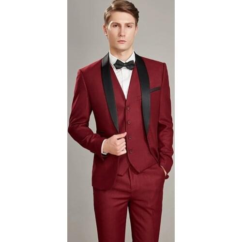 New Arrival Costume Homme Tailored Men Suits 3 Pcs Fashion Groom Wedding Terno Masculino Slim Fit Blazer Jacket+Pant+Vest