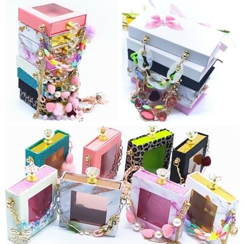 New boxes of chain false eyelashes packaging empty box chain eyelashes packaging wholesale 25mm mink eyelashes packaging box