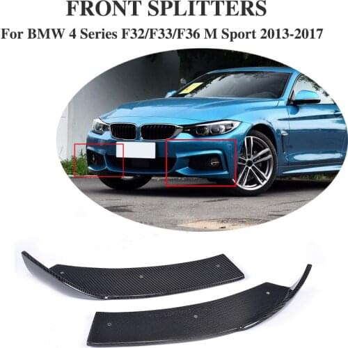 Carbon Fiber Front Bumper Splitter Apron Flaps for BMW 4 Series F32 435i M Sport Coupe 2-Door 2013-2017 2PCS/Set