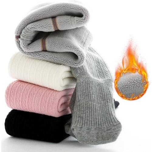 Baby Autumn Winter Thick Tights Baby Toddler Kids Girls Stockings Cotton Warm Pantyhose Solid Color Tight Black White Gray Pink