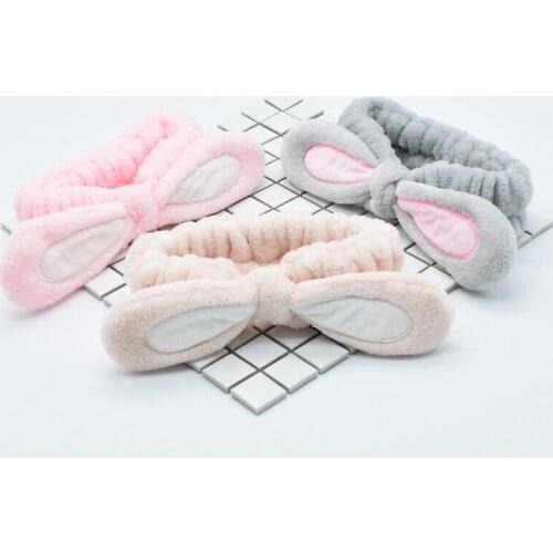 1PCS Cute Splicing Hair Holder Hairbands Fleece Bow Animal Ears Headband For Women Girls Turban Fashion Hair Accessories