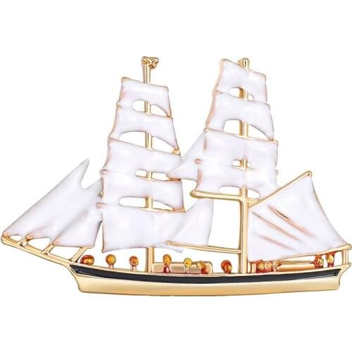 Retro fashion personality sailing a corsage pin alloy enamel drip brooch garment accessories spot