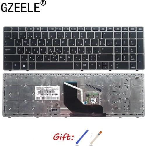 Russian Laptop keyboard FOR HP EliteBook 8560p 8570P 8560B 6560b 6565b RU layout silver with pointing stick keyboard