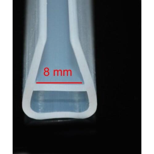 Silicone rubber shower glazing door sealing strip for 8mm glass