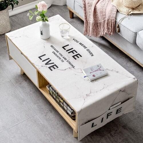 Nordic Marbling Table Cloth Tablecloth Living Room Rectangular Coffee Table Cover Towel Marble Cotton Linen Cover Cloth
