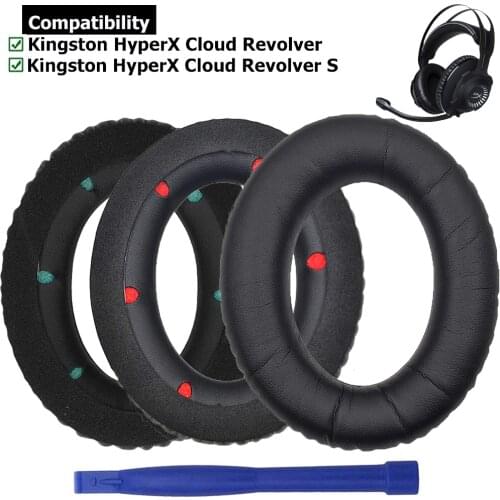 Replacement Ear Pads Earpads Foam Cover Cushion Pillow Repair Parts Cover for Kingston HyperX Cloud Revolver S Gaming Headsets
