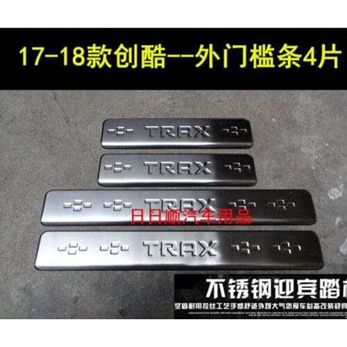 Car-styling pcs / set 4 freeshipping the stainless steel door plate slipper sill car accessories For Chevrolet Trax 2015-2018
