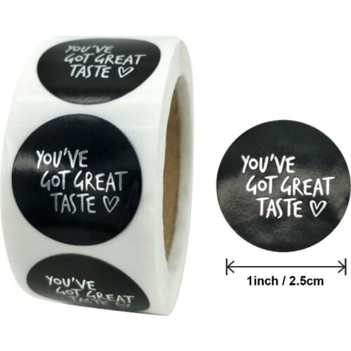 You've Got Great Taste Stickers Black/Pink Gold Foil Thank You Stickers labels Baking Gifts Decorations 100/500pcs