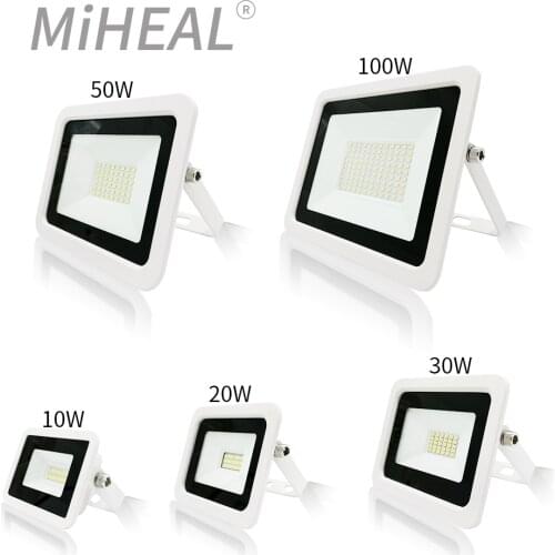 220V 230V 240V LED Flood Light Ultrathin Floodlight 10W 20W 30W 50W 100W IP68 Waterproof LED Spotlight Reflector Outdoor Light