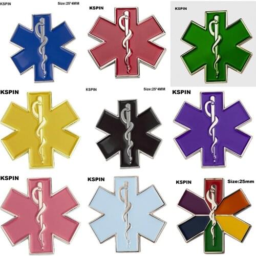 Amusing Star of Life Nursing Ambulance Medical The Tail Of The Car Decal Brooch Jewelry