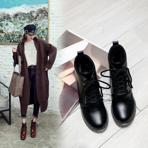 YQBTDL 2020 New Reach Block High Heels Chunky Boots Lace Up Spring Winter Ankle Boots Women Black Wine Red Apricot Woman Shoes