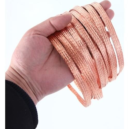 1 Meter Copper Braid Grounding Wire 1.5/2.5/4/6/8/10/12/16/20/25/35/50 MM2 Earthing Conductor TJ Soft Bare Copper Tin Plating