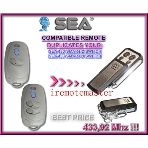 2pieces Compatibel with SEA 433-SMART-2/3-SWITCH garage door remote 433.92MHZ beautiful