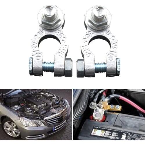 2pcs Car Positive&nagative Heavy Duty Battery Terminal Clip Connector Clamp Brass Corrosion Resistant Conductive Properties