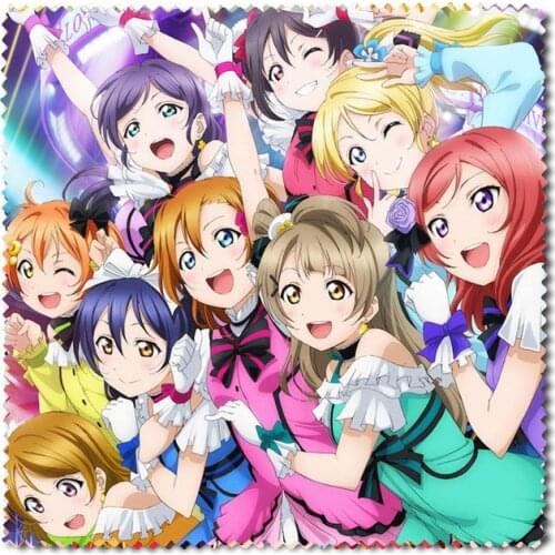 2pcs/set Anime Love Live! School Idol Project Colorful Eyeglass Lens Glasses Clean Cloth Laptop Screen Cleaner Cleaning Cloth