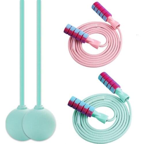 2Pcs/Set Rope Skipping Weight Loss Sports Professional Fitness Indoor Dual-Use Cordless Jump Cord Adjustable Adult Skipping Rope