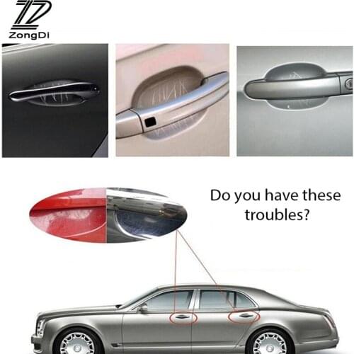 ZD 4Pcs Car Styling Door Handle Protective Film For Alfa Romeo 159 BMW E46 E39 E36 E90 Audi A3 A6 C5 A4 B6 B8 Lada Accessories