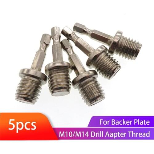 5pcs M10 M14 Thread Drill Adapter For Polishing spindle nut Loop Backer Plate Backing Pad Polisher Connecting Rod