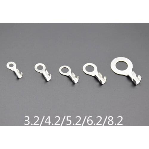 50 pcs/lot O-Type 3.2/4.2/5.2/6.2/8.2 Splice Cold Pressed Car Speaker Male Terminal Tin Plating Cosse Electric Sertir