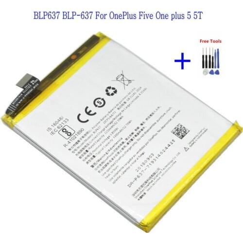 1x 3300mAh / 12.7Wh BLP637 BLP-637 BLP 637 For OnePlus Five One plus 5 5T Batterie Bateria Batterij + Repair Tools kit