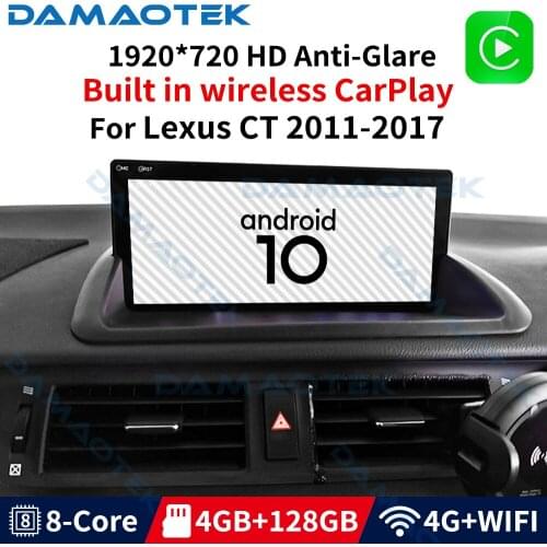 DamaoTek Android 10.0 4G 64G 10.25'' Car Radio GPS Navigation For Lexus CT 2011-2017 Audio Player