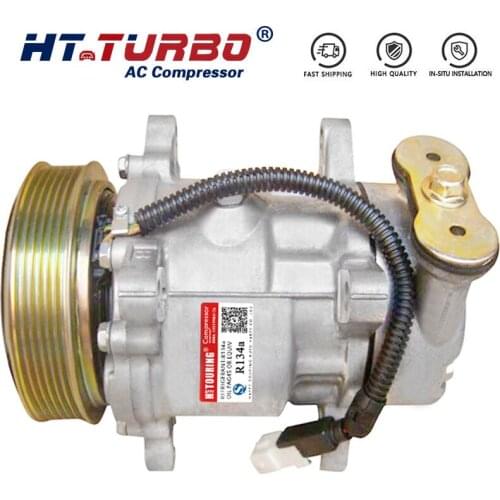 SD6V12 Auto AC Compressor For 1998-2005 Peugeot 206 1.4 1.6 1412F 9611111780 9628239480 6453CN 6453EH 40405087 6453JG 6453JK