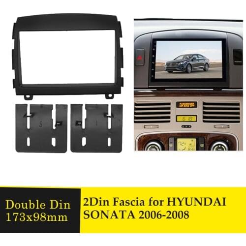 Double Din Car Radio Fascia for HYUNDAI SONATA 2006-2008 Stereo CD DVD Player Facia Frame Surround Panel Auto Installation Bezel
