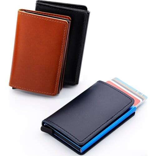 Casekey 2018 Deluxe Genuine Business ID Card Holder Wallet Rfid Metal Aluminium Credit Card Holder Billetera Hombre
